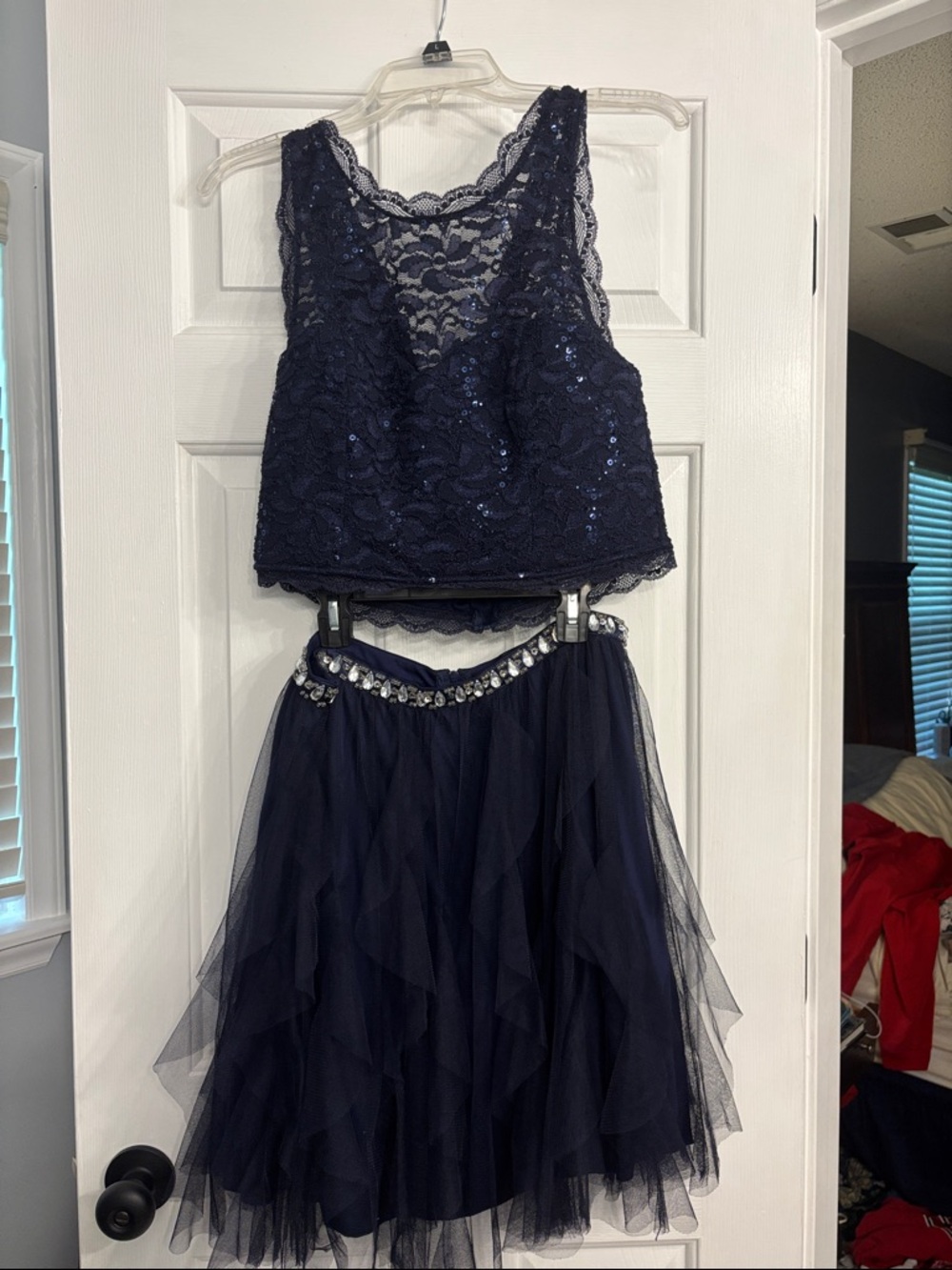 Junior size 13 Navy Lace & Tulle Two-Piece Dress